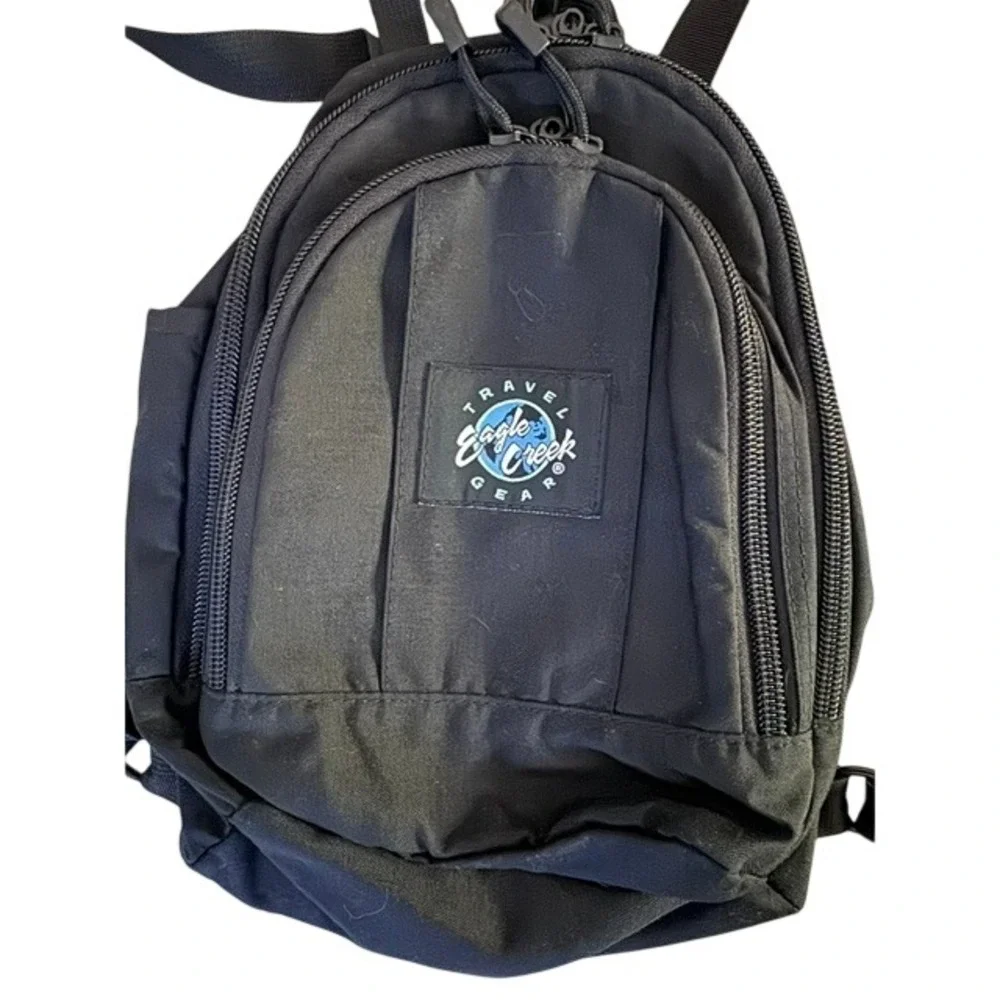 Eagle Creek Travel Gear Mini Backpack Black Nylon Daypack Adjustable Straps